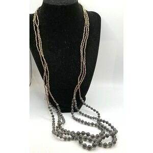 Teng Yue 32 Inch Multi Strand Brass Paper Bead Necklace Artisan Long